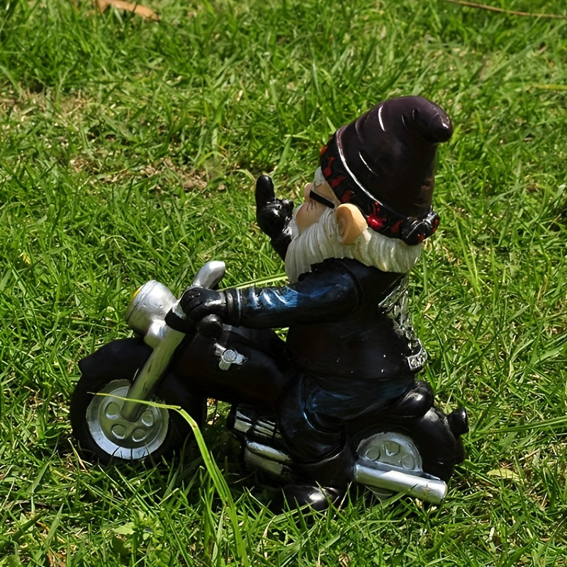Lustige Garten Zwerg Biker Figur – Coole Motorrad Deko für Garten & Terrasse