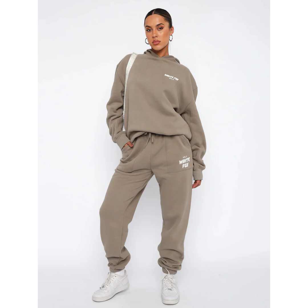 Félicie - Lässiges Sportanzug-Set für Frauen | Kapuzenpullover & Jogginghose | Weiches Fleece-Innenfutter