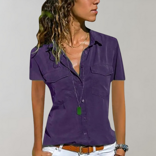 Kurzarm Hemdblusen-Shirt – luftig & leicht für Damen