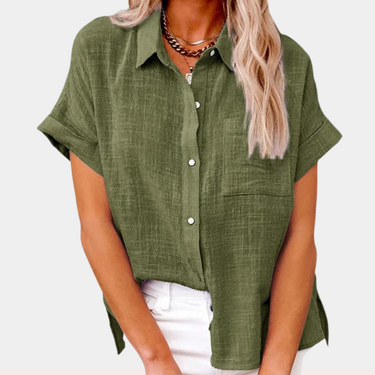 Lässige Kurzarm Hemdbluse für Damen – Luftiges Freizeitshirt leicht & vielseitig