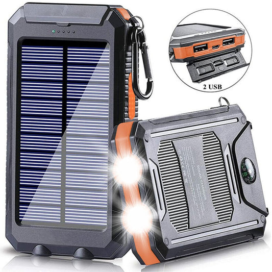 SolaMax - Solar Batterie 10 000 mAh – Wasserdicht und Stoßfest – Solaraufladbar