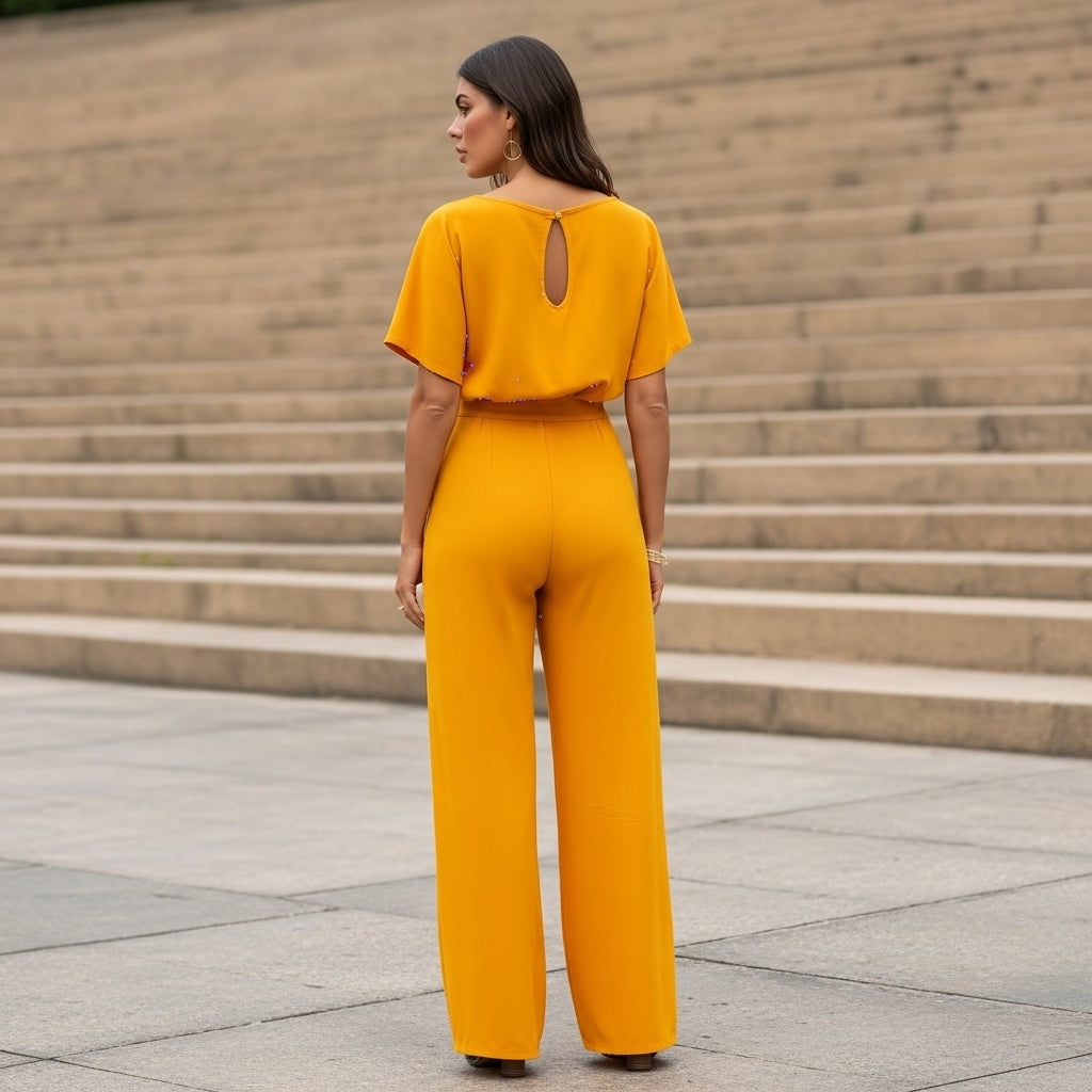 Noélie - Damen Overall mit Hocher Taille und Schnürung