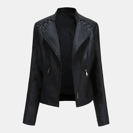 Évianne - Taillierte Frühlingsjacke aus veganem Leder für Frauen