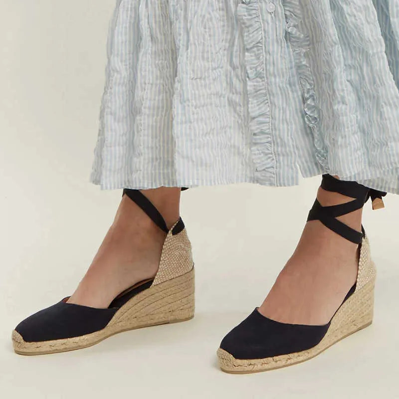 Elegante Damen Espadrilles Wedges mit Schnürung – Sommer Sandalen mit Keilabsatz & Komfort