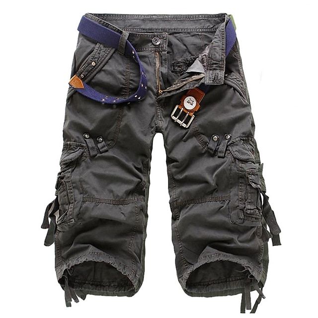 Herren Cargo Shorts mit Gürtel – Robuste Outdoor Shorts mit Multi-Taschen & lässigem Style