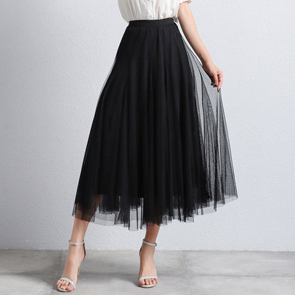 Eleganter Damen Tüllrock Midi – Hochtaillierter Plissee Rock für Stilvolle Looks