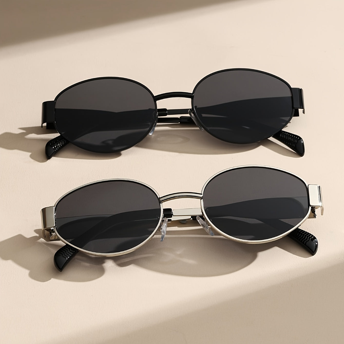 Ovale Retro Sonnenbrille mit Metallrahmen & UV400 Schutz für Damen – Elegante Slim Shades