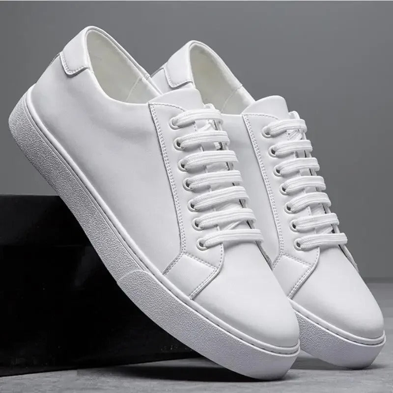 Moderne Herren Leder Sneaker mit weißer Sohle – Elegante Casual Schuhe für Alltag & Business