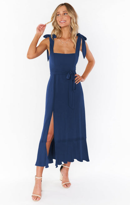 Élaria - Boho Kleid mit Schlitz und Trägern