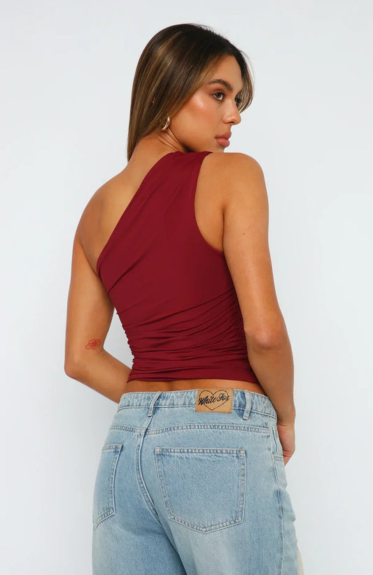 Asymmetrisches One-Shoulder Crop Top – Figurbetont & Elegant für Damen