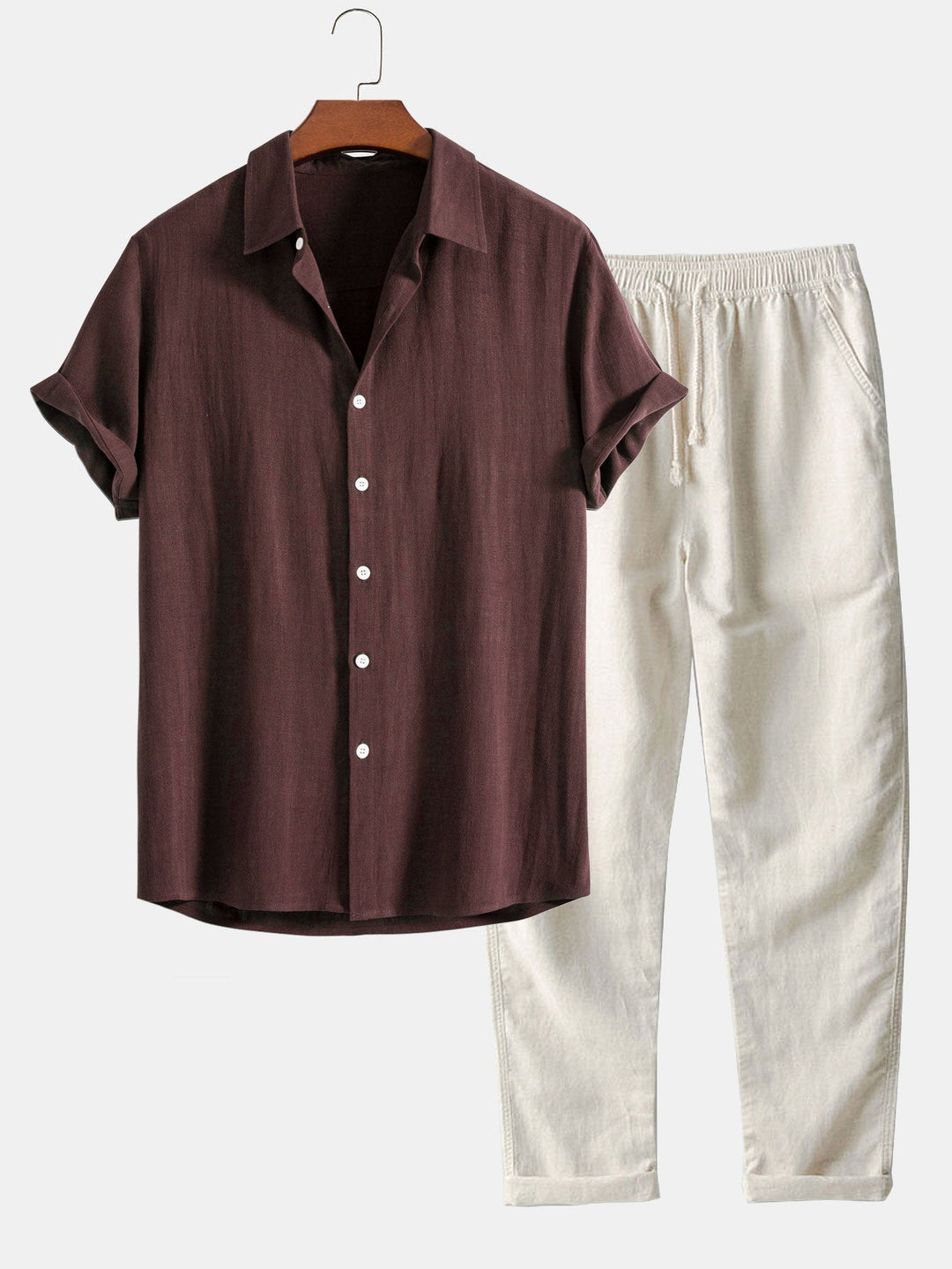 Leichtes Sommer Set aus Hemd & Hose für Herren – Luftiges Freizeit Outfit aus Leinenmix