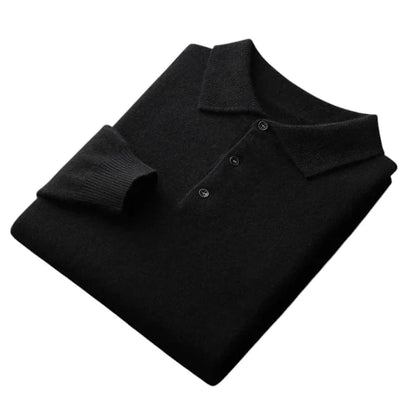 Lazare - Elegantes und Weiches Cashmere-Polo mit Langen Ärmeln für Herren