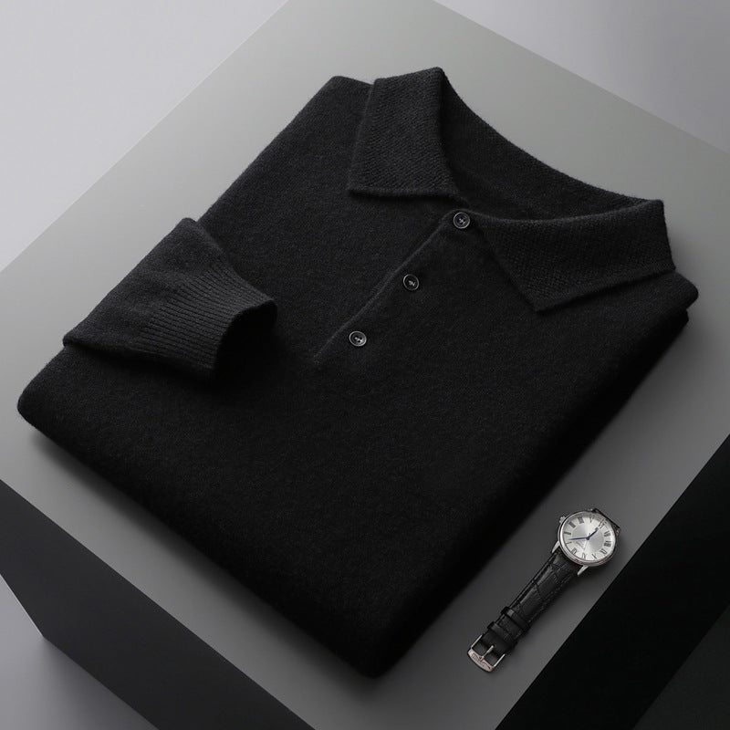 Lazare - Elegantes und Weiches Cashmere-Polo mit Langen Ärmeln für Herren