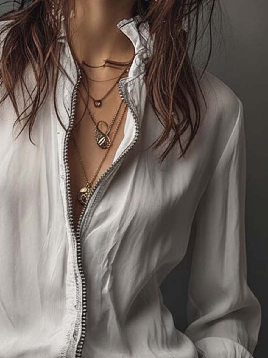 Ambréline - Romantische Weiße Bluse für Frauen mit Langen, Weiten Ärmeln