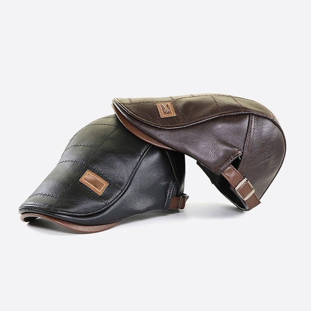 BaretÉlite - Retro-Leder-Beret für Herren
