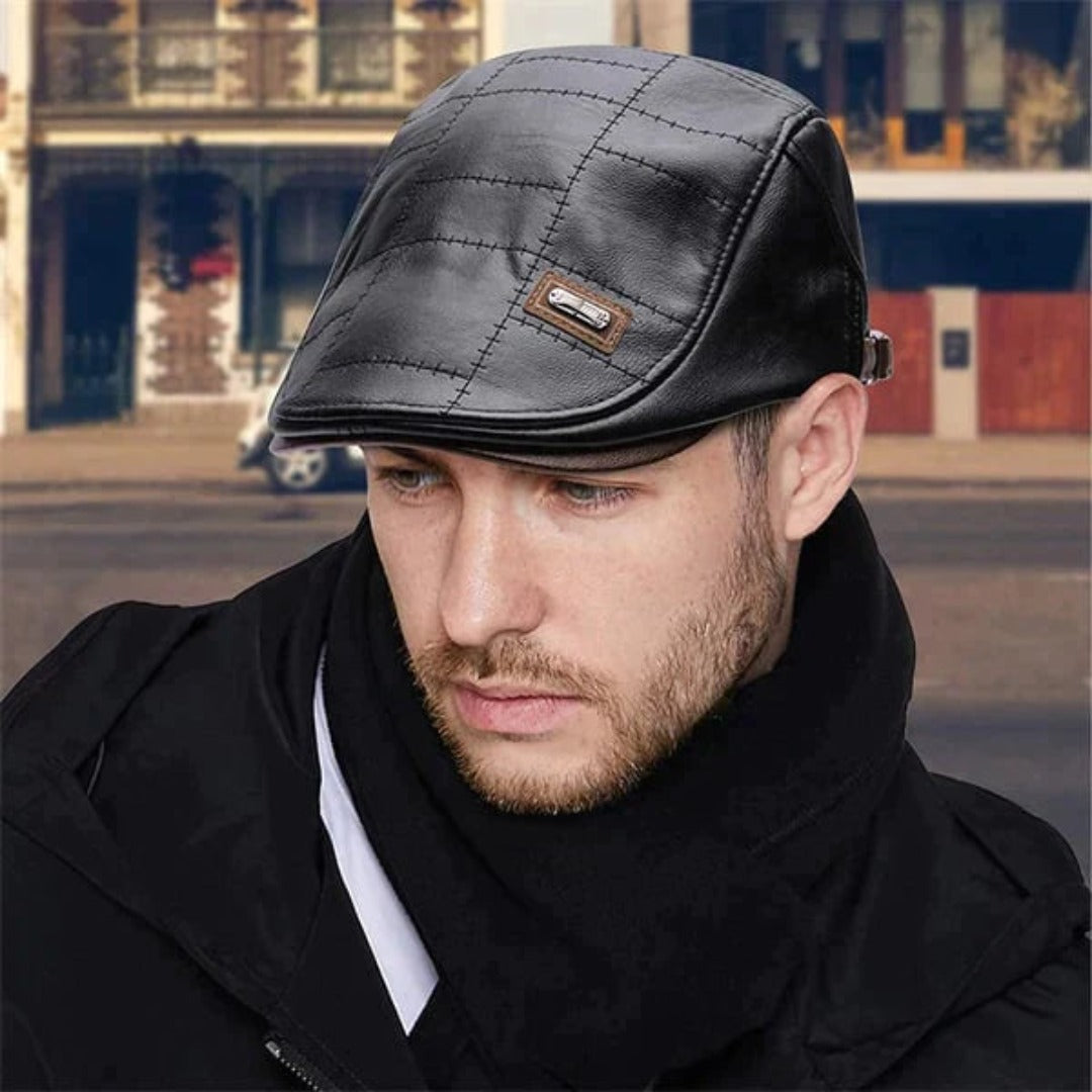 BaretÉlite - Retro-Leder-Beret für Herren
