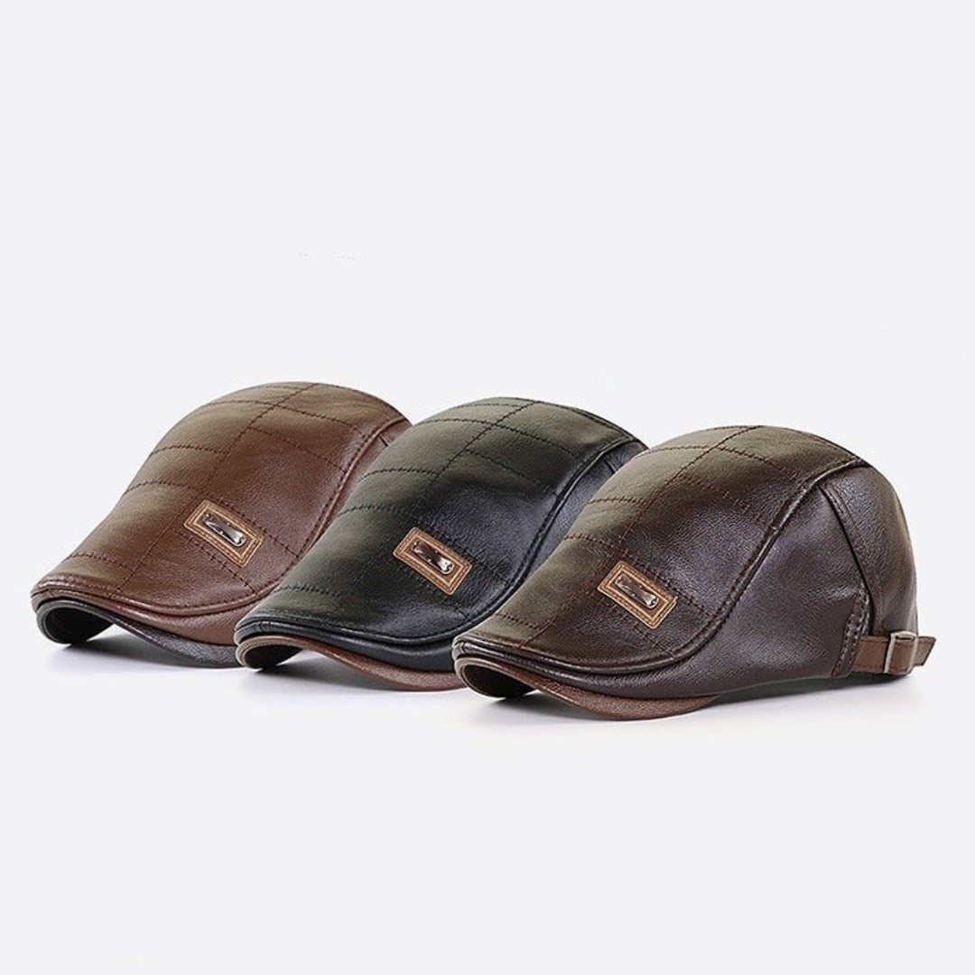 BaretÉlite - Retro-Leder-Beret für Herren