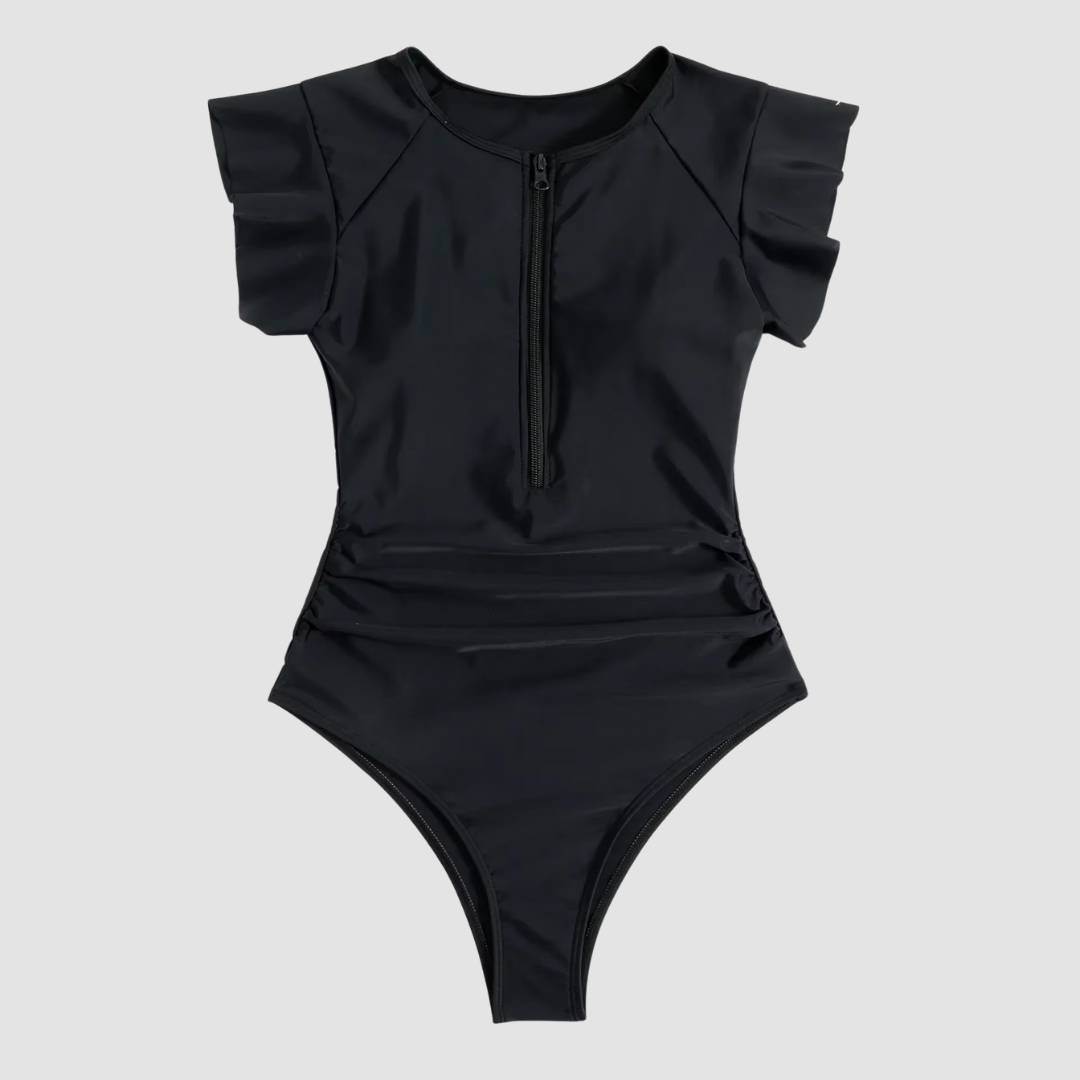 Sportlicher Damen Badeanzug mit Reißverschluss – Figurformend & bequem für Strand & Pool