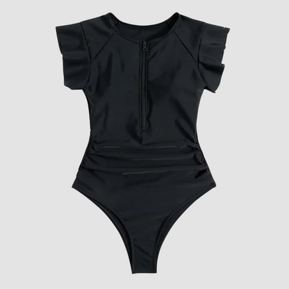 Sportlicher Damen Badeanzug mit Reißverschluss – Figurformend & bequem für Strand & Pool