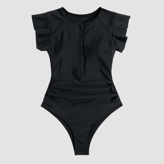 Sportlicher Damen Badeanzug mit Reißverschluss – Figurformend & bequem für Strand & Pool