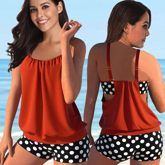 Figurschmeichelnder Tankini mit Shorts – Bequemes Damen Bade-Set für Strand & Urlaub