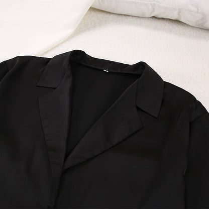 Noélya - Damen Pyjama-Set aus luxuriösem Satin mit Langarmshirt und langer Hose