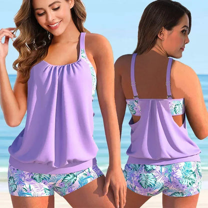 Figurschmeichelnder Tankini mit Shorts – Bequemes Damen Bade-Set für Strand & Urlaub