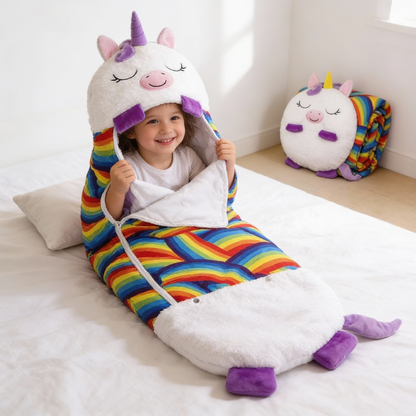 Pliocâlin - Faltbarer Schlafsack für Kinder in Form eines niedlichen Tieres – Snoozi