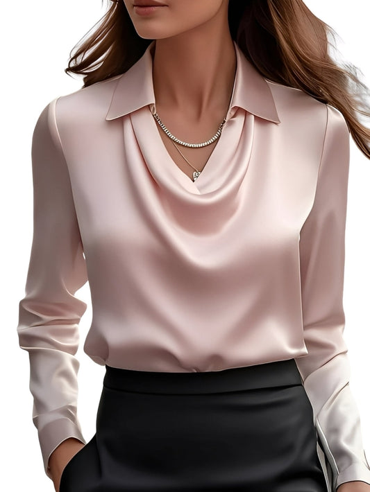 Évanthie - Elegante Damenbluse aus Seide mit langen Ärmeln