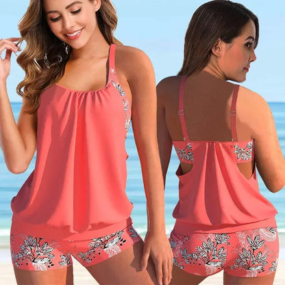 Figurschmeichelnder Tankini mit Shorts – Bequemes Damen Bade-Set für Strand & Urlaub