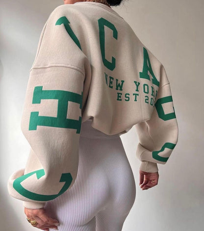 Avelyne - Bequemer und Eleganter Oversize-Pullover für Frauen mit Großen Buchstaben