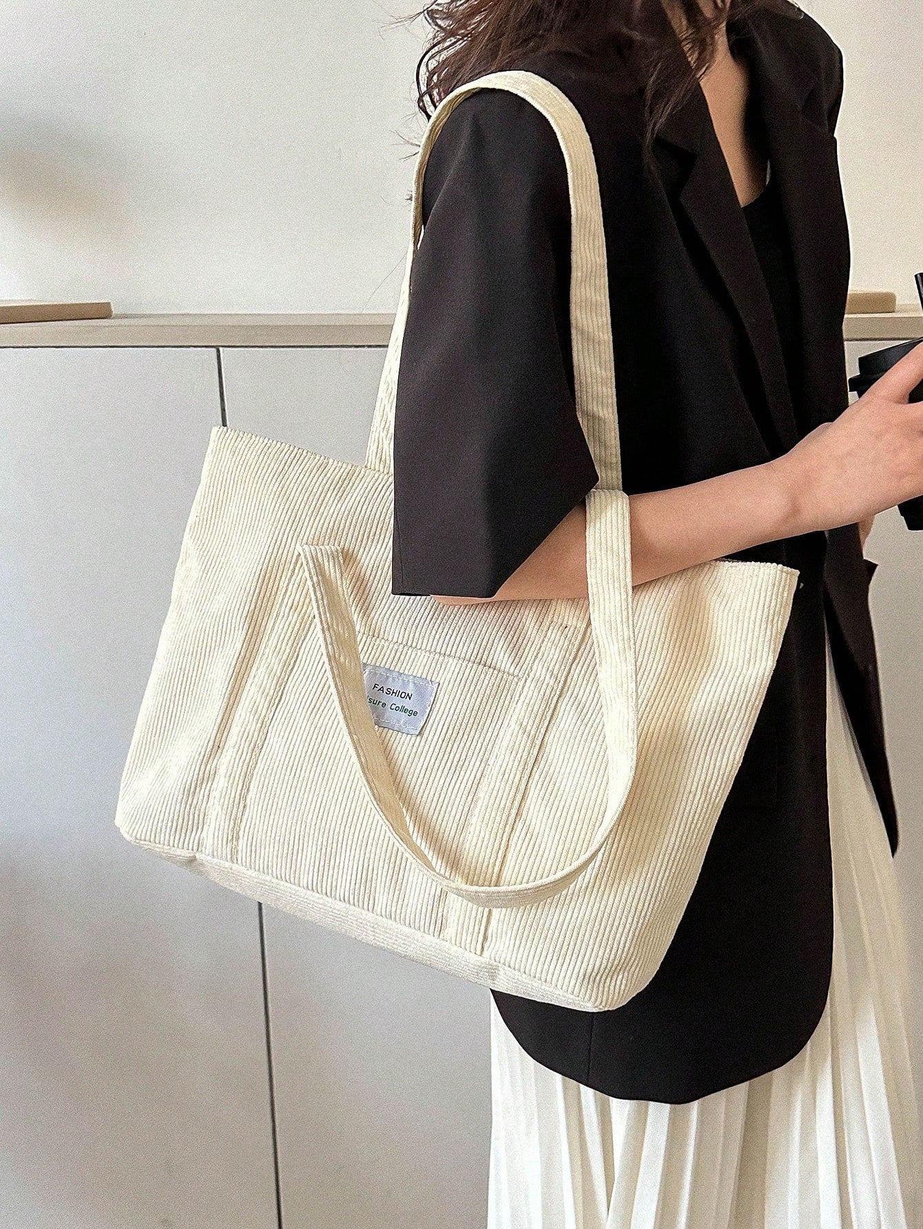 Cabaséa - Großer Cord-Tasche | Schultasche | Ideal für Schule, Studenten und Arbeit