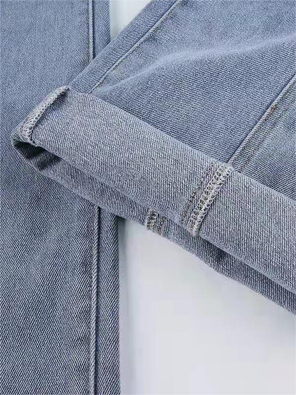 Moréa - Jean Évasé Stretch Taille Haute für Frauen mit Patchwork von Zwei Sternen auf dem Rücken