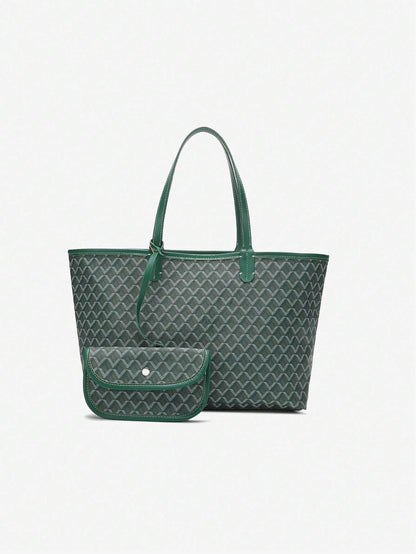 Déliane - Lässige Handtasche für Frauen aus PVC mit zusätzlicher Tasche | Tote Bag | Große leichte Tasche für Studentinnen