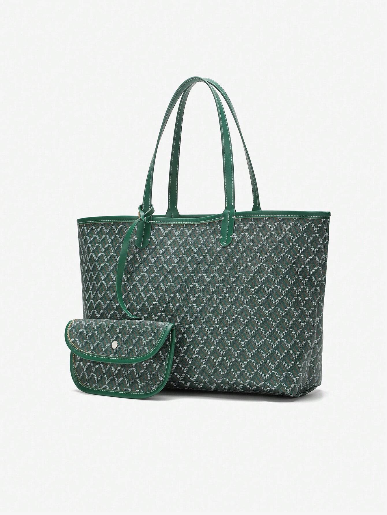 Déliane - Lässige Handtasche für Frauen aus PVC mit zusätzlicher Tasche | Tote Bag | Große leichte Tasche für Studentinnen