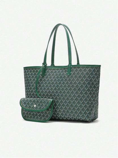 Déliane - Lässige Handtasche für Frauen aus PVC mit zusätzlicher Tasche | Tote Bag | Große leichte Tasche für Studentinnen
