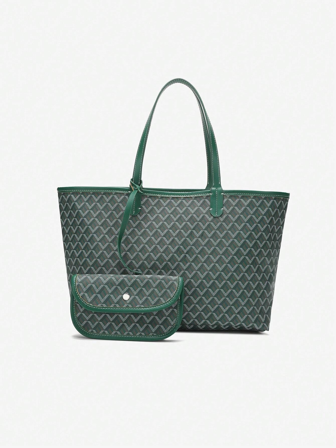 Déliane - Lässige Handtasche für Frauen aus PVC mit zusätzlicher Tasche | Tote Bag | Große leichte Tasche für Studentinnen