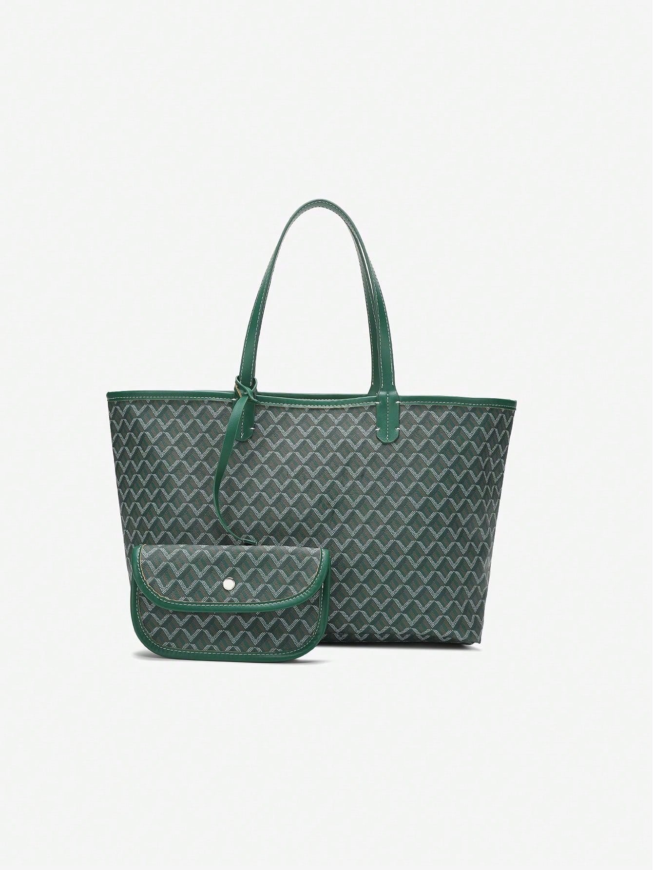 Déliane - Lässige Handtasche für Frauen aus PVC mit zusätzlicher Tasche | Tote Bag | Große leichte Tasche für Studentinnen