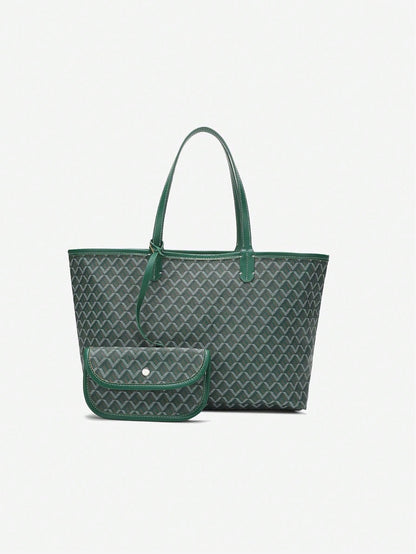 Déliane - Lässige Handtasche für Frauen aus PVC mit zusätzlicher Tasche | Tote Bag | Große leichte Tasche für Studentinnen