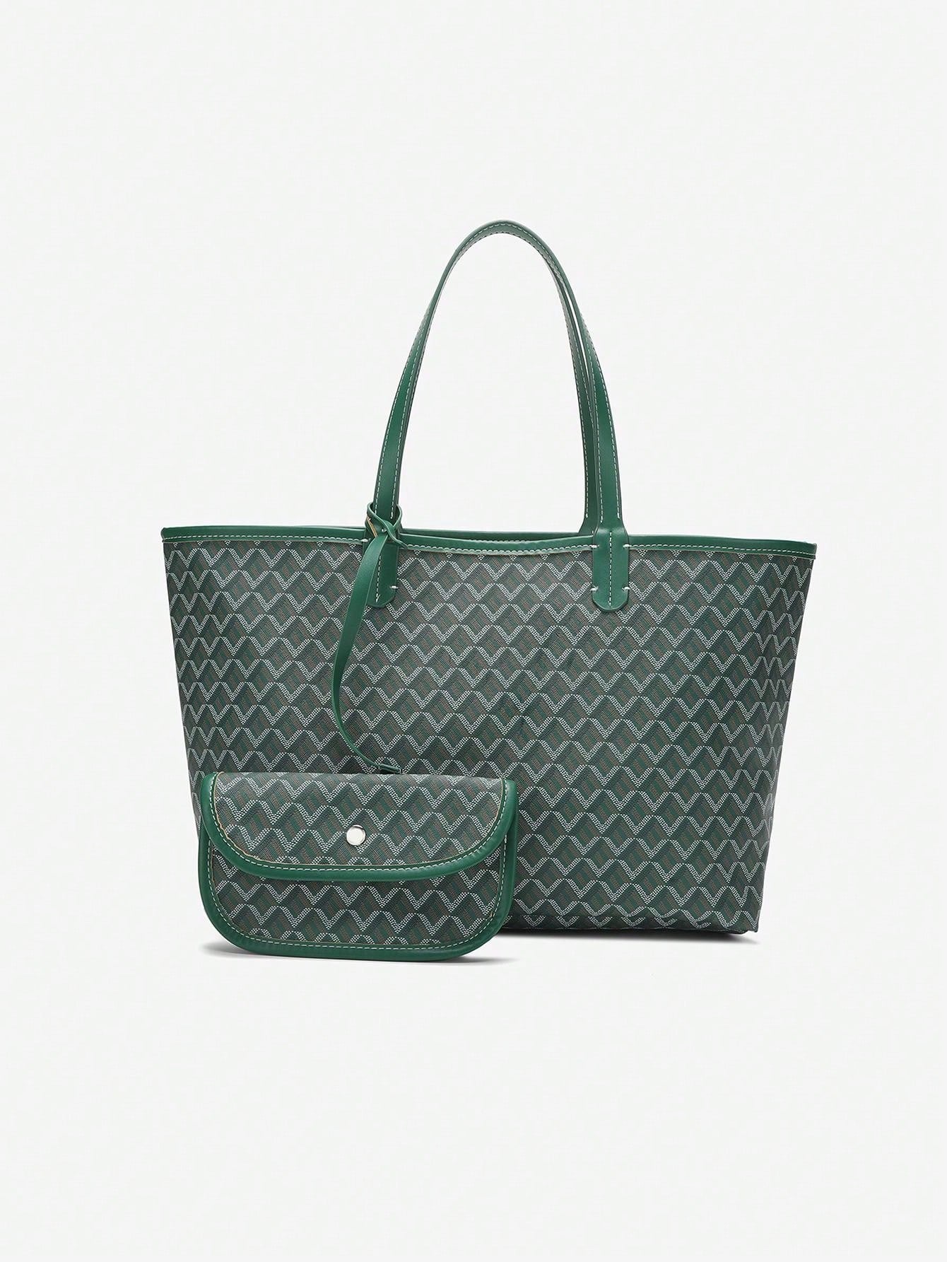 Déliane - Lässige Handtasche für Frauen aus PVC mit zusätzlicher Tasche | Tote Bag | Große leichte Tasche für Studentinnen