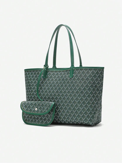 Déliane - Lässige Handtasche für Frauen aus PVC mit zusätzlicher Tasche | Tote Bag | Große leichte Tasche für Studentinnen