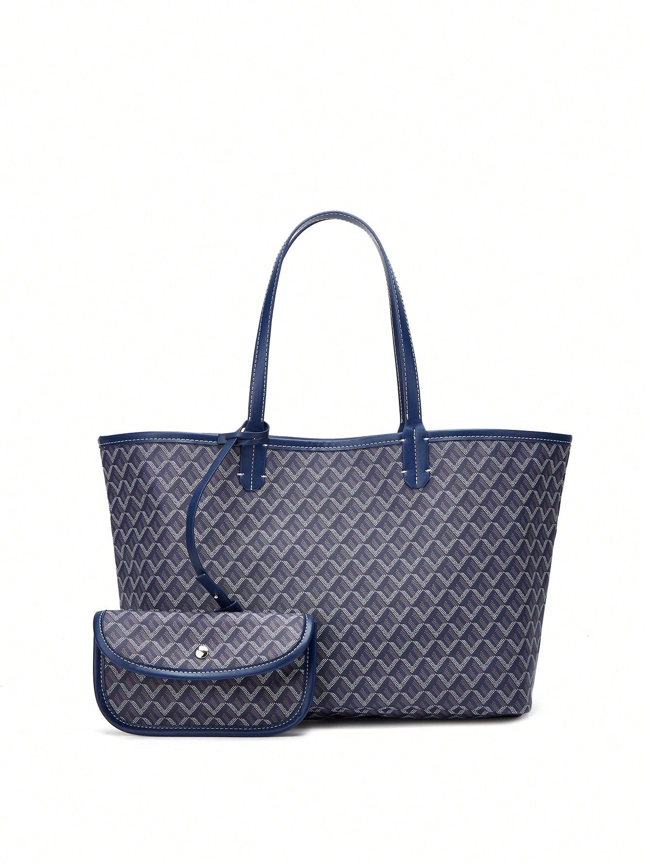 Déliane - Lässige Handtasche für Frauen aus PVC mit zusätzlicher Tasche | Tote Bag | Große leichte Tasche für Studentinnen