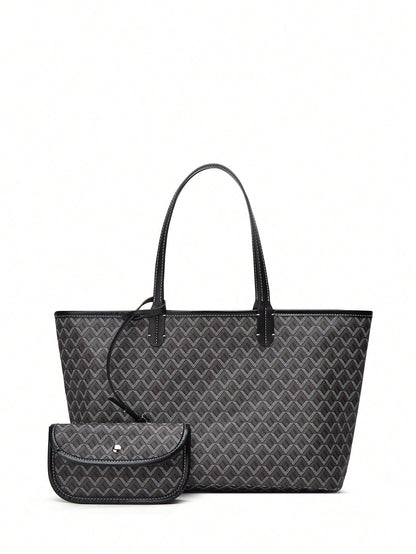 Déliane - Lässige Handtasche für Frauen aus PVC mit zusätzlicher Tasche | Tote Bag | Große leichte Tasche für Studentinnen