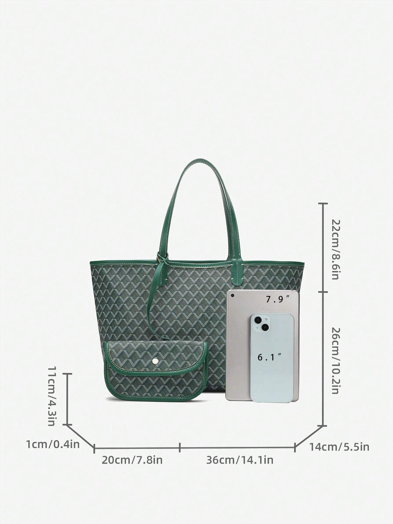 Déliane - Lässige Handtasche für Frauen aus PVC mit zusätzlicher Tasche | Tote Bag | Große leichte Tasche für Studentinnen