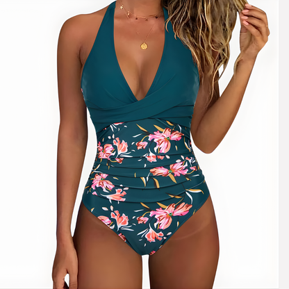 Sommerlicher Badeanzug für Damen mit Halterneck & Figurformendem Design