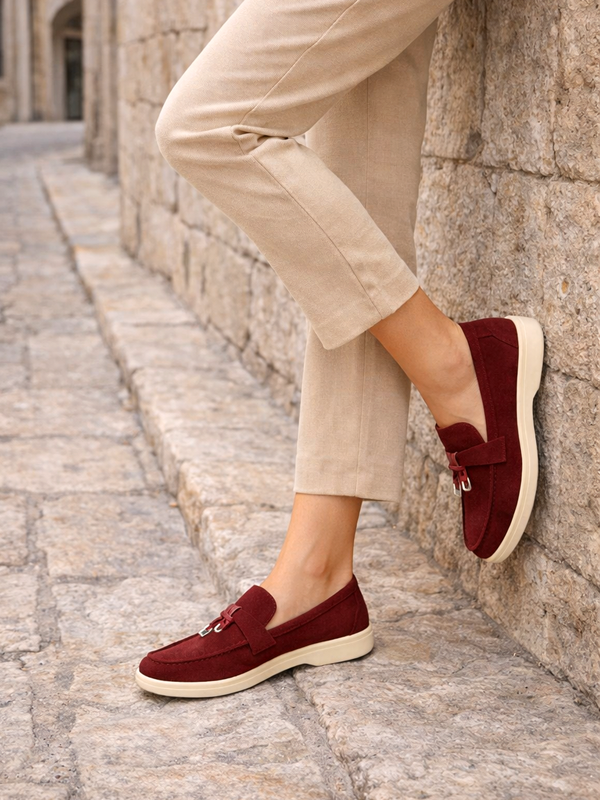 Elegante Slip-On Loafer für Damen aus Wildleder – Bequem, Leicht & Stilvoll