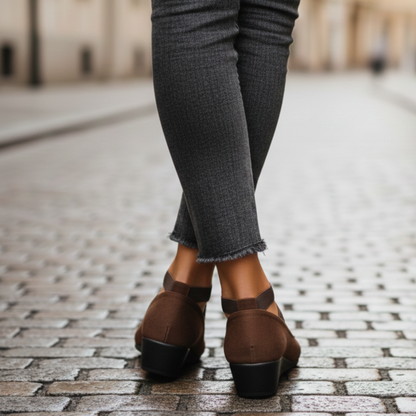 Renée - Orthopädische Schuhe mit Keilsohle für Damen mit Überkreuzten Elastikriemen