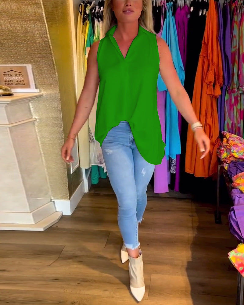 Lyséa - Ärmellose Lange Bluse, Leicht und Elegant für Frühling und Sommer, für Damen