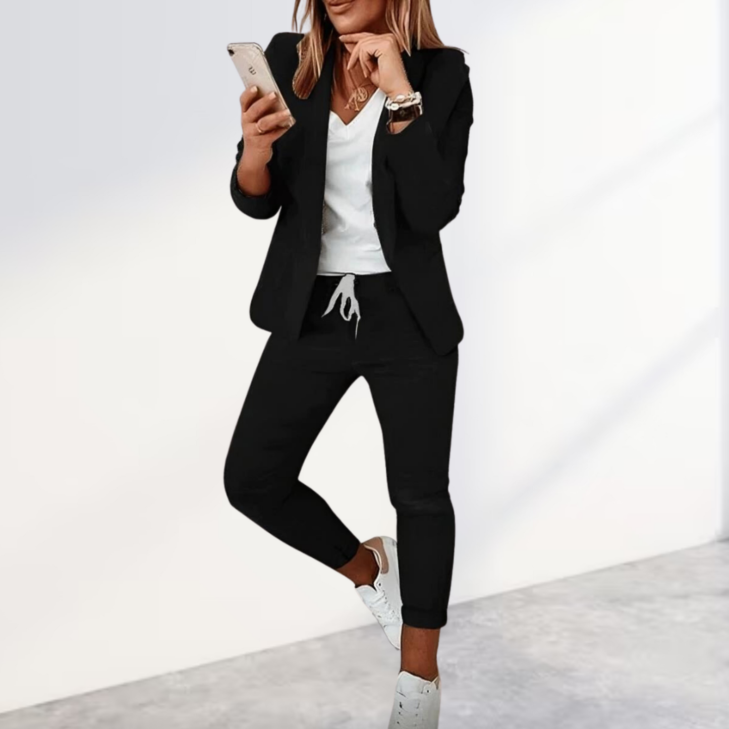 Elegantes Damen 2-Teiler Set mit Blazer & Joggerhose – Bequem, Modern & Business-Casual