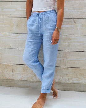 Lässige Leinenhose mit elastischem Bund für Damen – Luftig, Bequem & Sommerlich